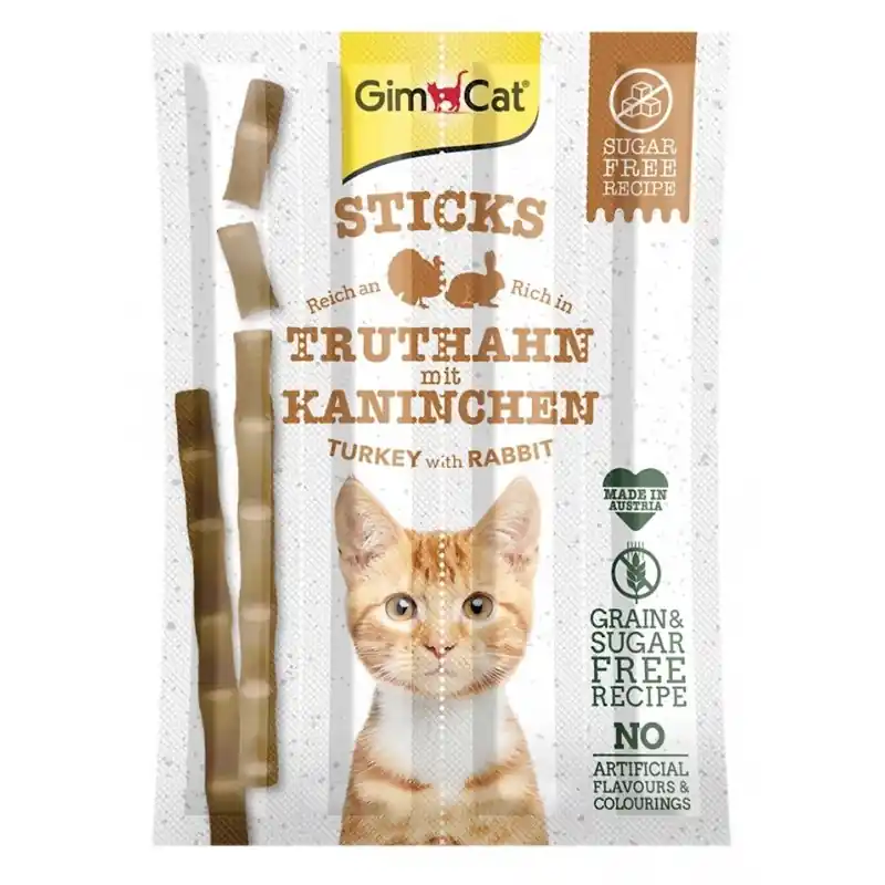 GIMCAT Sticks Paluszki dla kota z indykiem i królikiem 4 szt. Szybka wysyłka