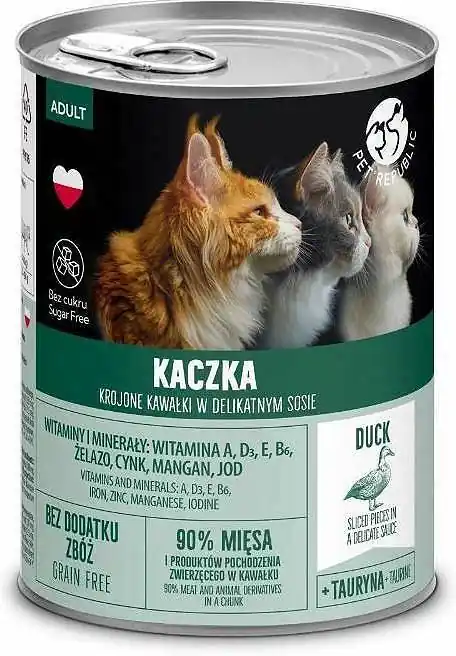 Ograniczona ilość Pet Republic Adult Karma z kaczką w sosie dla kota 400g