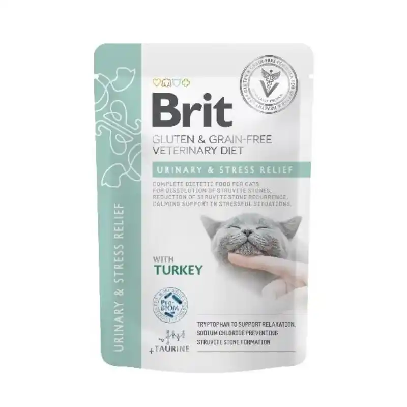 BRIT Veterinary Diets Cat Pouches Fillets in Gravy Urinary and Stress Relief 85g Ekspresowa dostawa