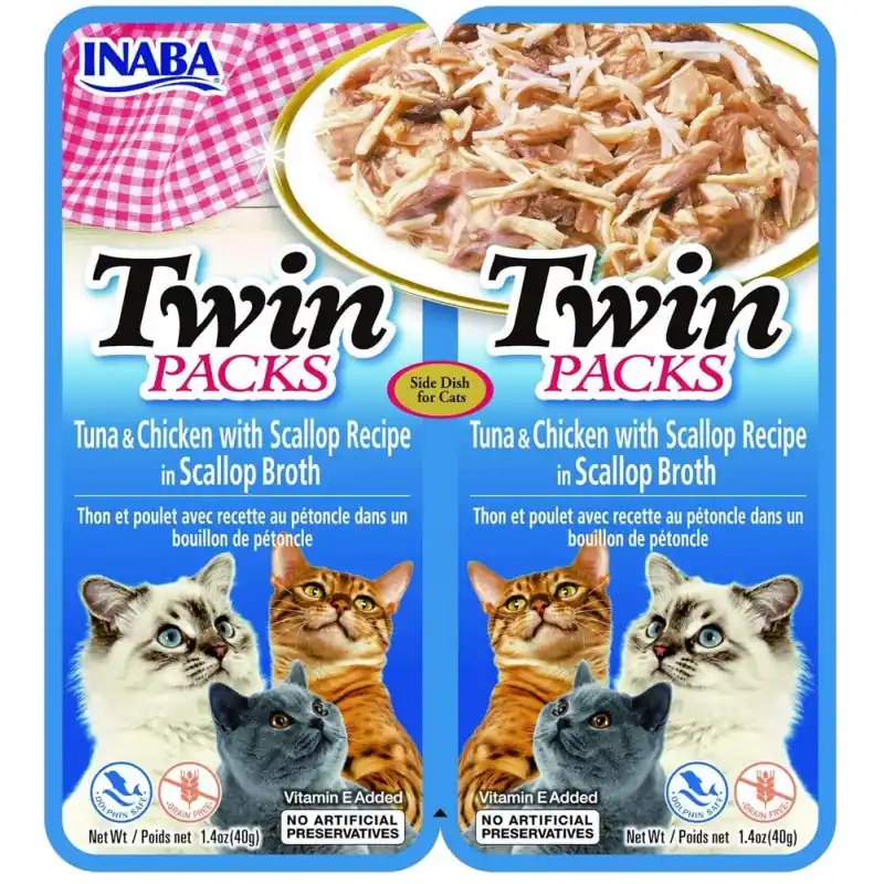 INABA CAT Twin Tuna, Chicken and Scallop 2x 40g Bezpieczne zakupy