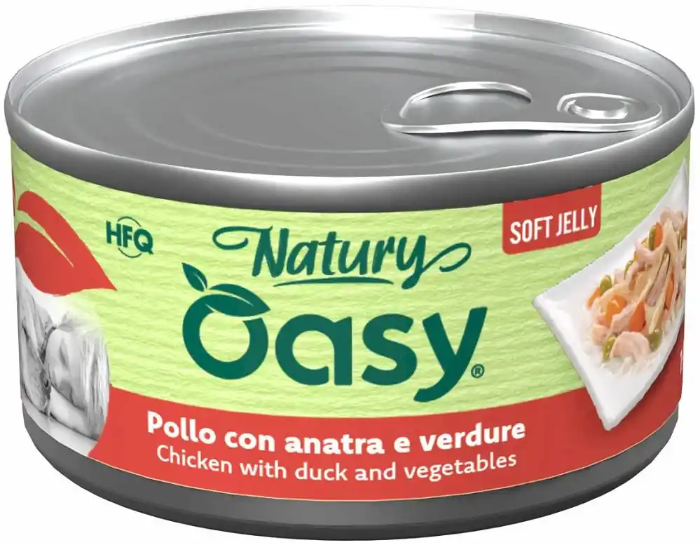 Oasy Natury Soft Jelly Adult Chicken with Duck and Vegetables Karma z kurczakiem i kaczką dla psa 150g Obniżka ceny