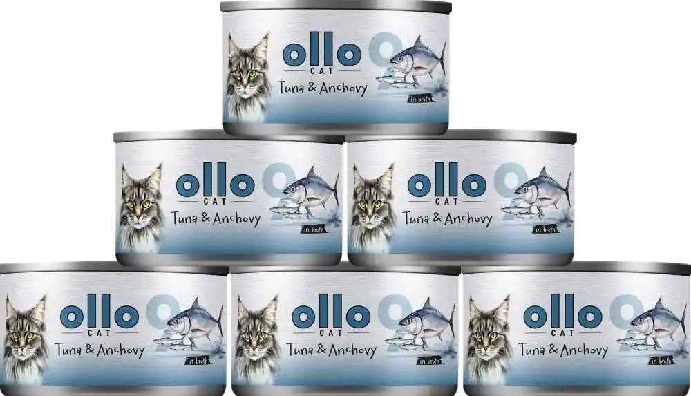 Ollo nr 9 Tuna&Anchovy in Broth Karma z tuńczykiem i anchois w sosie dla kota 24x70g PAKIET Cena promocyjna