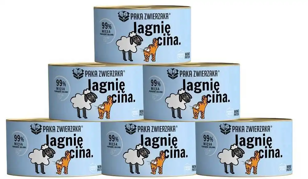 Paka Zwierzaka Mono Protein Karma z jagnieciną dla kota 6x200g PAKIET Hit cenowy
