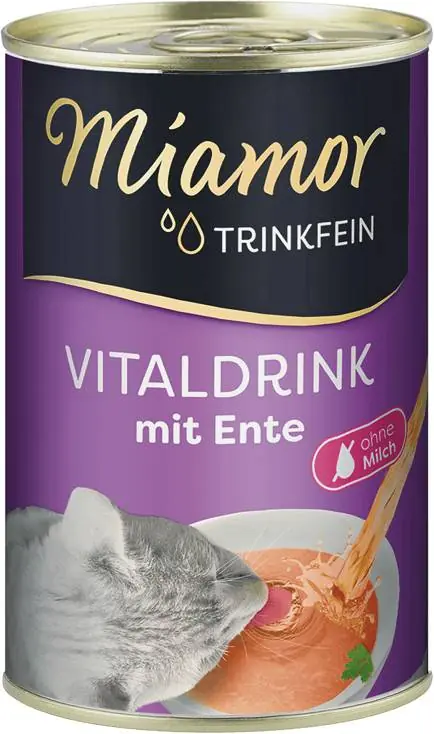 Bezpieczne zakupy Miamor Przysmak Trinkfein Vitaldrink mit Ente z kaczką dla kota op. 135ml
