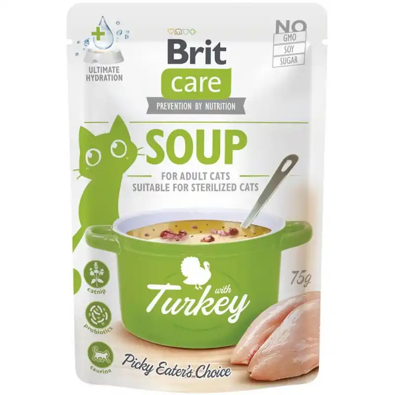 BRIT CARE Cat Soup with Turkey - z indykiem 75g Łatwy zwrot