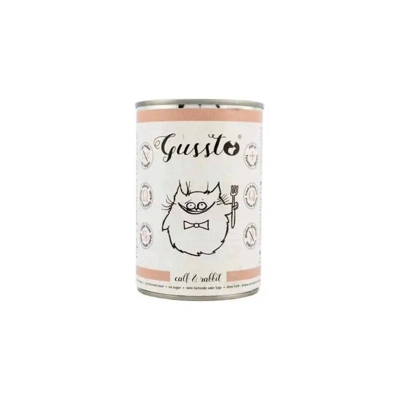 Ostatnie sztuki GUSSTO Cat - Fresh Calf and Rabbit (puszka)