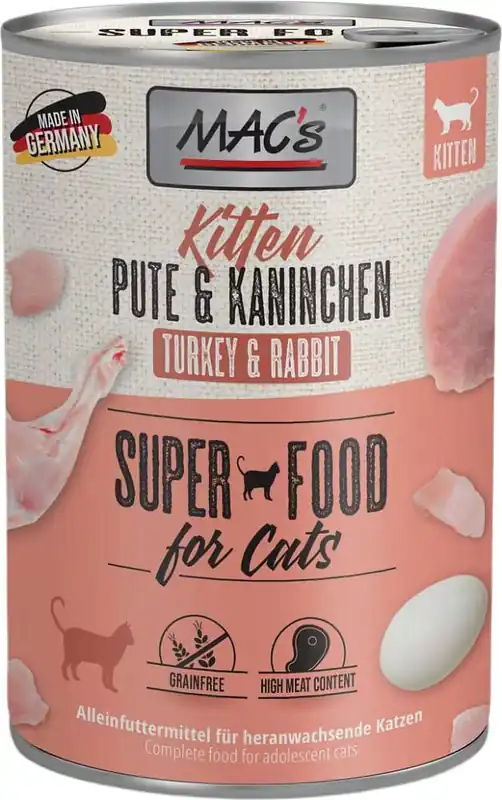 Premium Mac‘s Cat Kitten Karma z indykiem i królikiem dla kociąt 400g