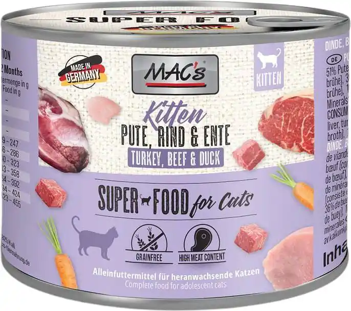 Mac‘s Cat Kitten Karma z indykiem, wołowiną i kaczką dla kociąt 200g Najlepsza cena