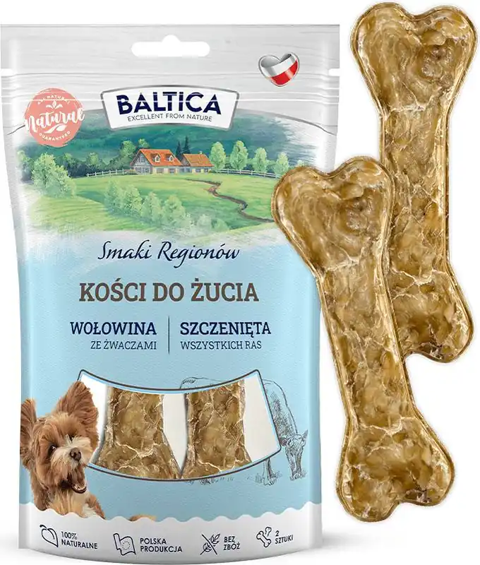 Szybka dostawa Baltica Smaki Regionów Kość do żucia z wołowiną i żwaczami dla szczeniąt op. 2szt.