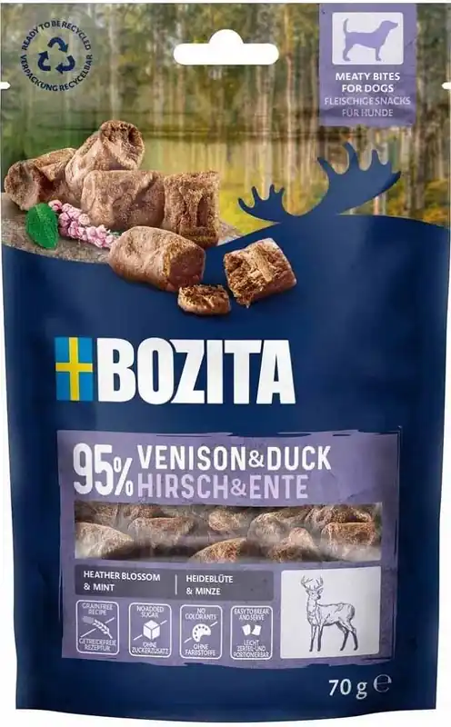 Bozita Mięsny Przysmak z kaczką i dziczyzną dla psa 70g Oferta