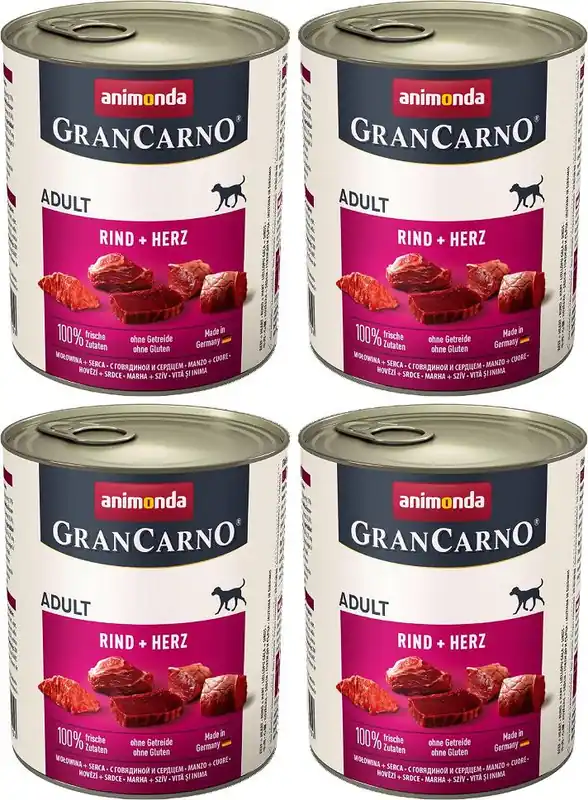 Animonda GranCarno Adult Karma z wołowiną i sercami dla psa 6x800g PAKIET Niska cena