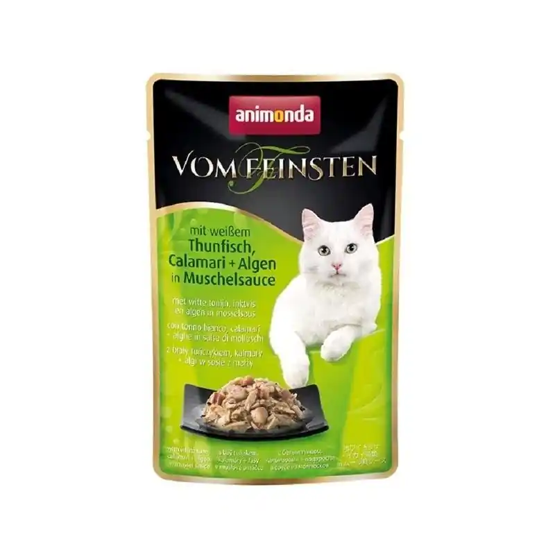 ANIMONDA Cat Vom Feinsten Adult z tuńczykiem i kalmarem z algami w sosie z małży 50g (saszetka) Obniżka ceny