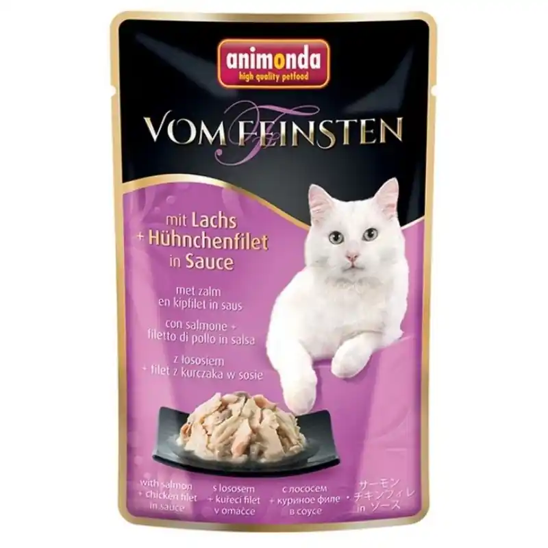 ANIMONDA Cat Vom Feinsten Adult z łososiem i filetem z kurczaka w sosie 50g (saszetka) Nie przegap