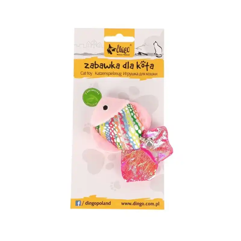 Tani DINGO Zabawka dla kota Rybka 8 cm różowa