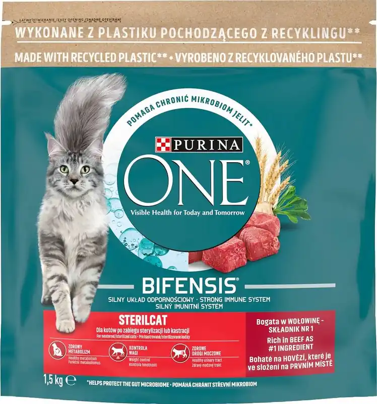 Purina ONE Cat Sterilcat Karma z wołowiną dla kota 1.5kg Ekspresowa dostawa