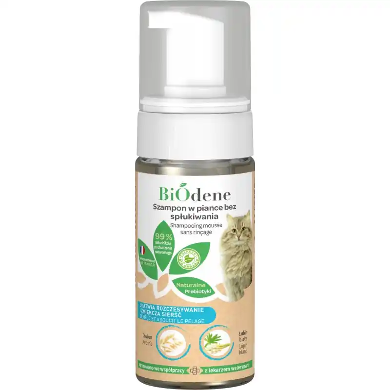 Wyprzedaż FRANCODEX Szampon Biodene w piance bez spłukiwania dla kota 125 ml