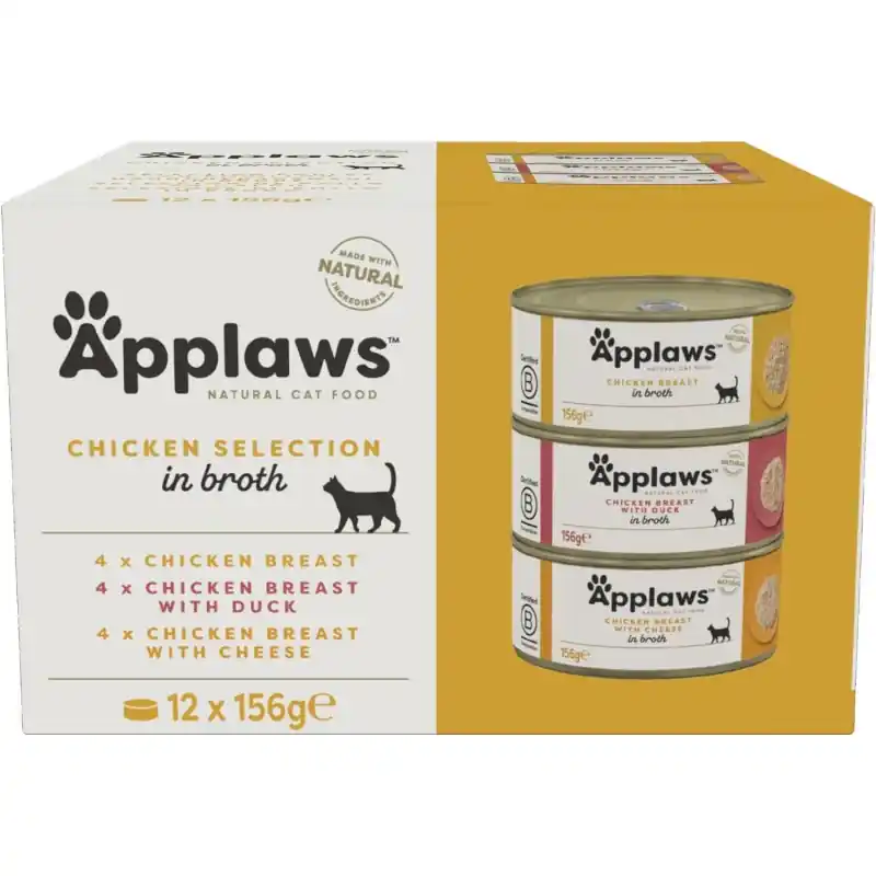 APPLAWS Cat Chicken Selection in Broth Multipack 12x 156g (puszka) Hit sprzedaży