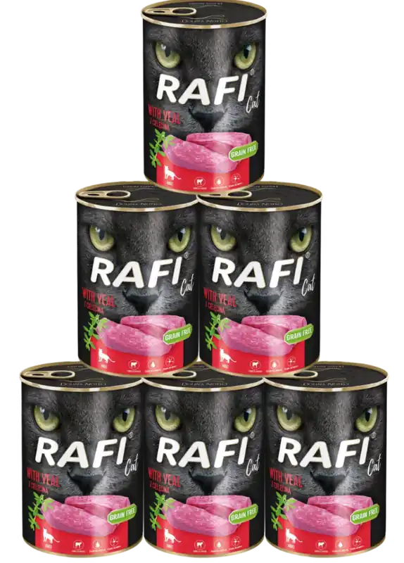 Okazja Rafi Cat Karma z cielęciną dla kota 12x400g PAKIET