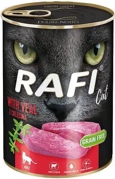 Darmowy zwrot Rafi Cat Karma z cielęciną dla kota 400g