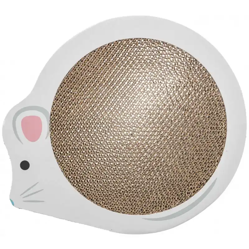 Dostępne od ręki TRIXIE Drapak Kartonowy Junior w kształcie myszy 35 x 2.5 x 29.5 cm - biały