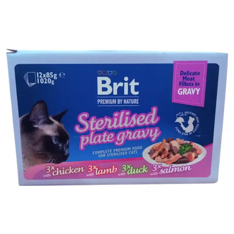 Dodaj do koszyka BRIT PREMIUM CAT Sterilised Family Plate Box Gravy saszetki w sosie (12x 85g)