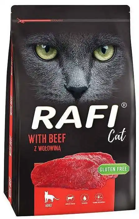 Wysoka jakość Rafi Cat Sucha karma z wołowiną dla kota 1.5kg