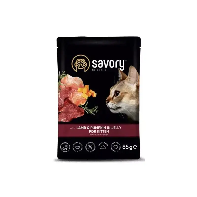 SAVORY Cat Kitten Salmon and Carrot 85g (saszetka) Wyprzedaż