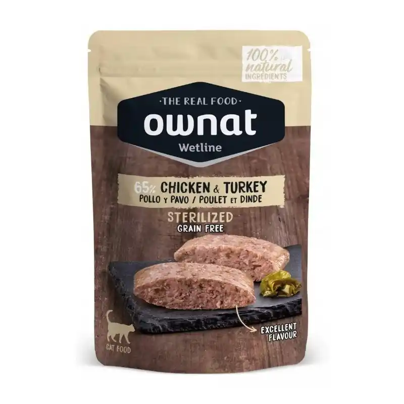 OWNAT WetFood Cat Sterilized - Kurczak i Indyk w Rosole 85g Ostatnia szansa