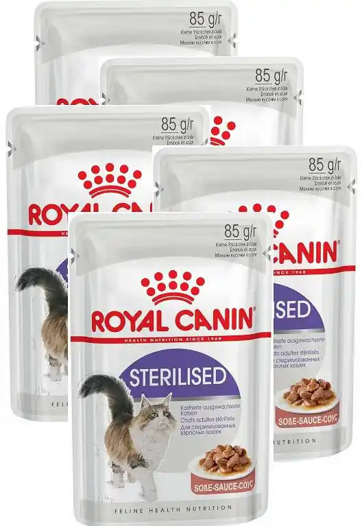 Niska cena Royal Canin CAT Sterilised Karma w sosie dla kota saszetka 12x85g PAKIET