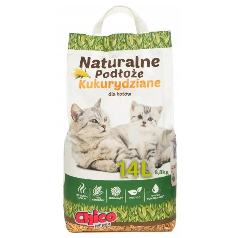 Oferta limitowana CHICO Podściółka kukurydziana zbrylająca 14l
