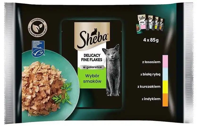 Zamów teraz Sheba Delicacy in Jelly Kolekcja smaków Karma w galaretce dla kota 4x85g