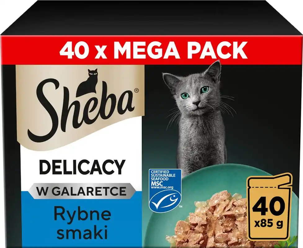 Taniej Sheba Delicacy Kolekcja smaków rybnych Karma w galaretce dla kota 40x85g