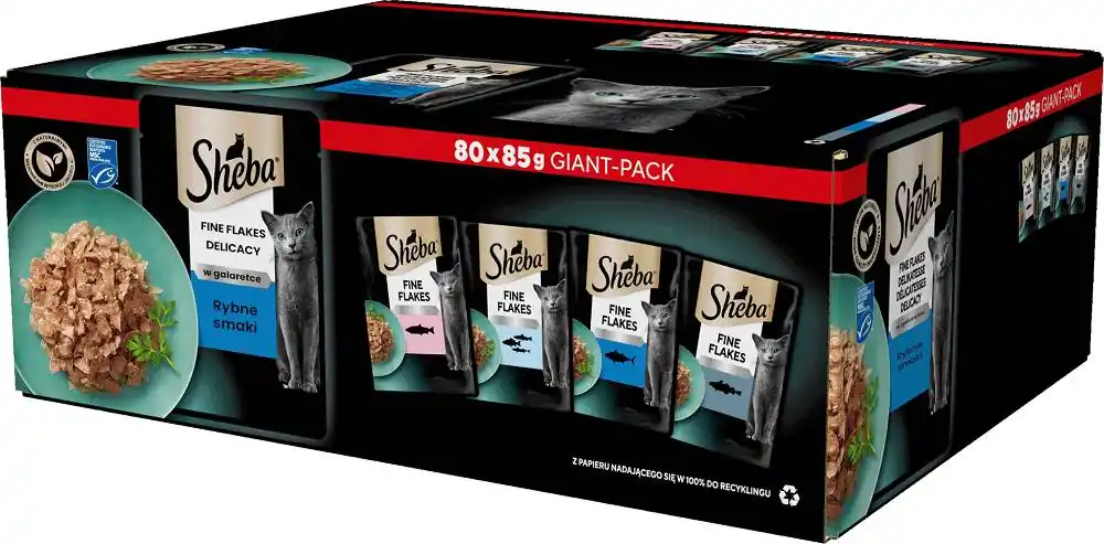 Sheba Delicacy Kolekcja smaków rybnych Karma w galaretce dla kota 80x85g Cena promocyjna