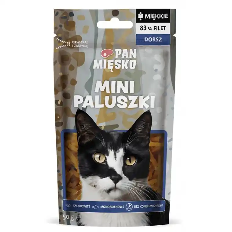 PAN MIĘSKO Przysmak dla kota Mini paluszki Dorsz 50g Niska cena