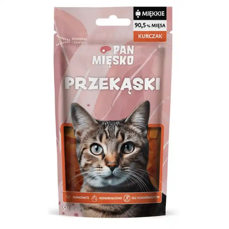Sprawdź teraz PAN MIĘSKO Przysmak dla kota Przekąski Kurczak 50g