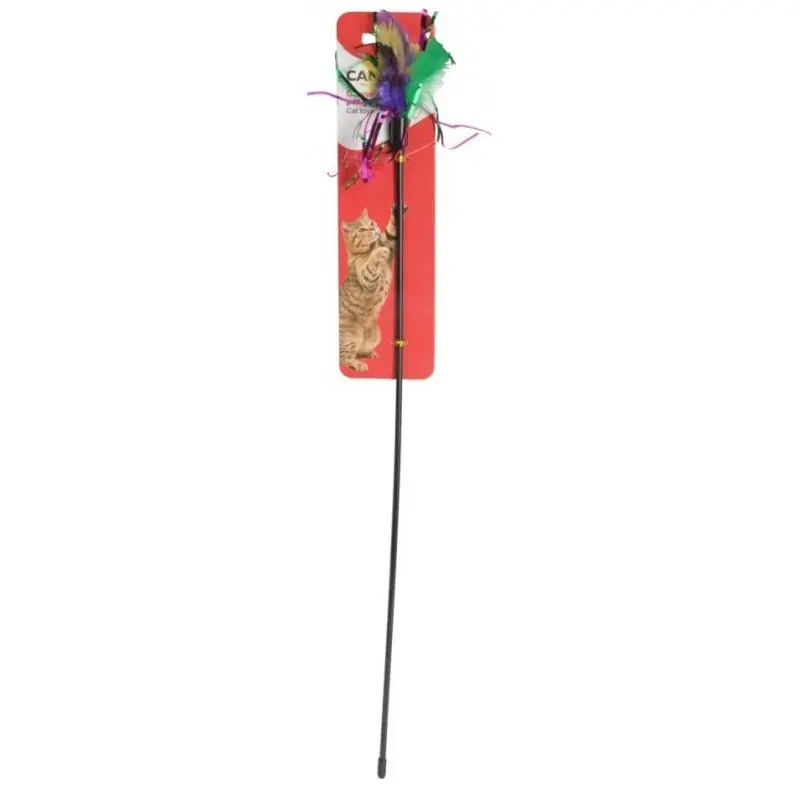 Darmowy zwrot CAMON Cat Toy Wędka z Piórkami plastikowa 52 cm