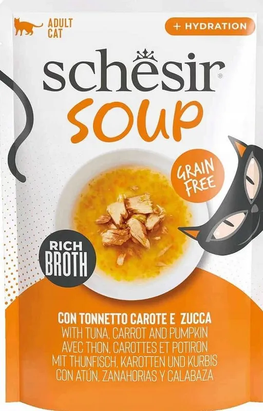 Schesir Soup Adult Tuna&Pumpkin in Broth Karma z tuńczykiem i dynią dla kota 40g Bestseller