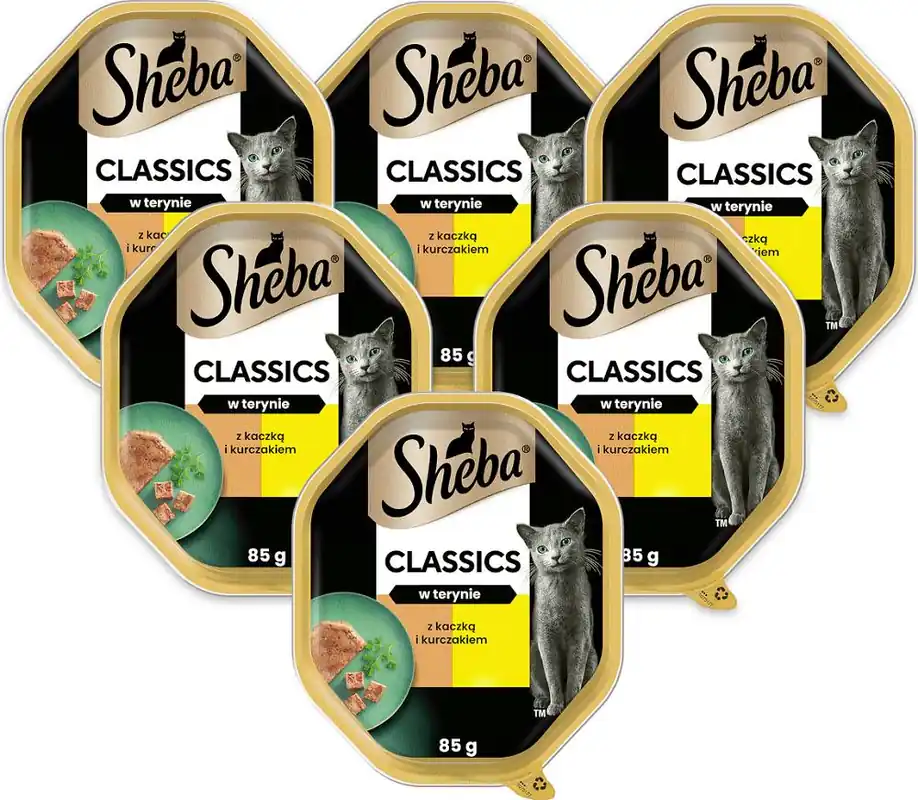 Super okazja Sheba Classics Karma z kaczką i kurczakiem w pasztecie dla kota 22x85g PAKIET