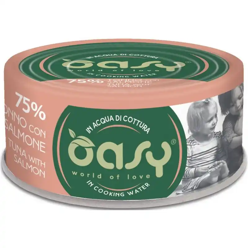 Wysoka jakość OASY Kot Tuńczyk z łososiem 70g (puszka)