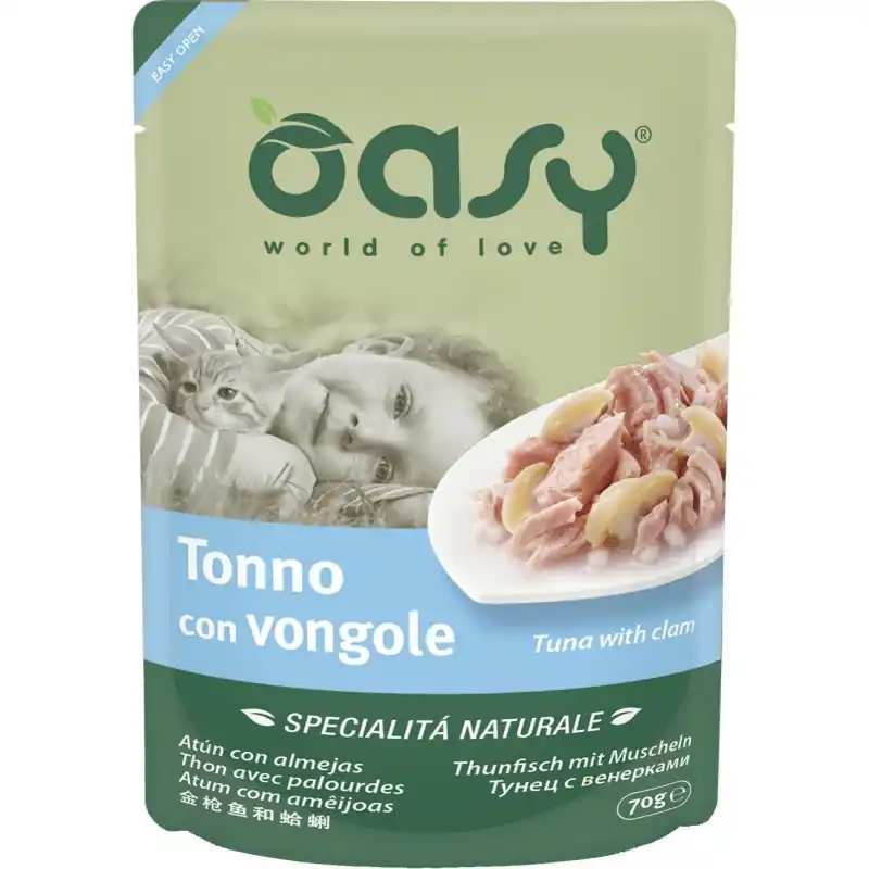 Niska cena OASY Kot Tuńczyk z małżami 70g (saszetka)