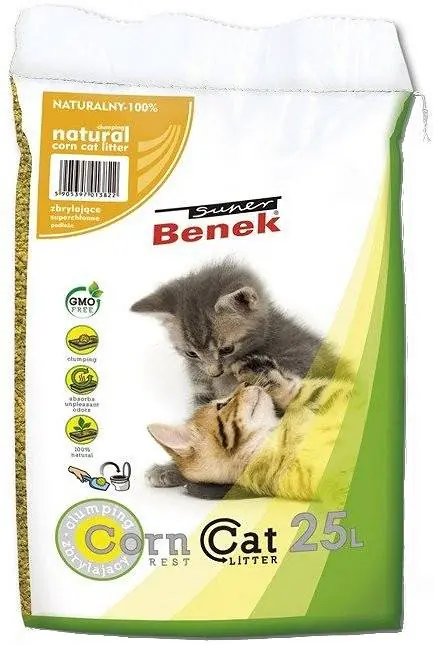 Obniżka ceny Super Benek Żwirek kukurydziany dla kota Corn Cat Naturalny 25l