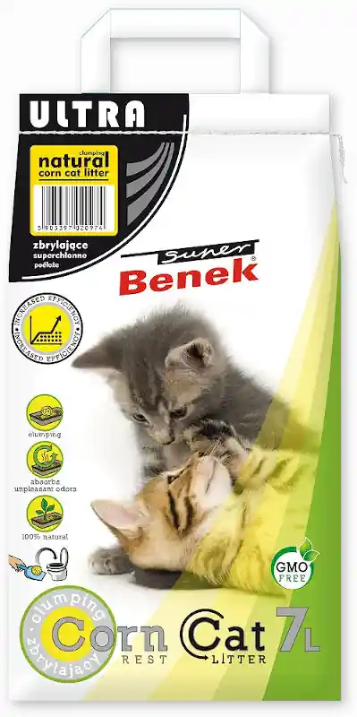 Obniżka ceny Super Benek Żwirek kukurydziany dla kota Corn Cat Ultra Naturalny 7l
