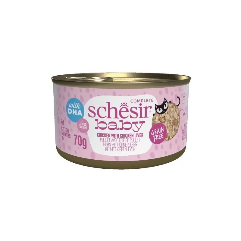 SCHESIR CAT Baby Chicken with chicken liver in broth 70g (puszka) Taniej