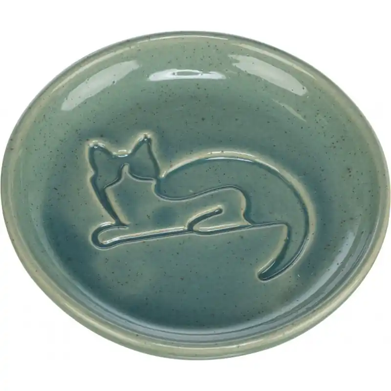 Promocja TRIXIE Miska ceramiczna dla kota z wytłoczonym kotem 0,15l/14,5 cm - niebieska