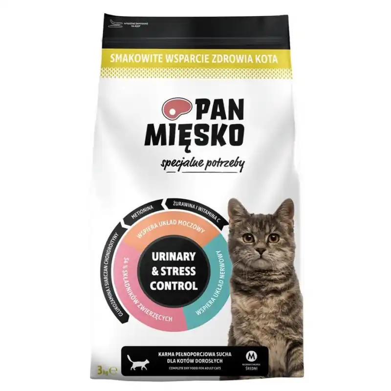Oferta czasowa PAN MIĘSKO Specjalne potrzeby dla kota Urinary and Stress Control rozm. M