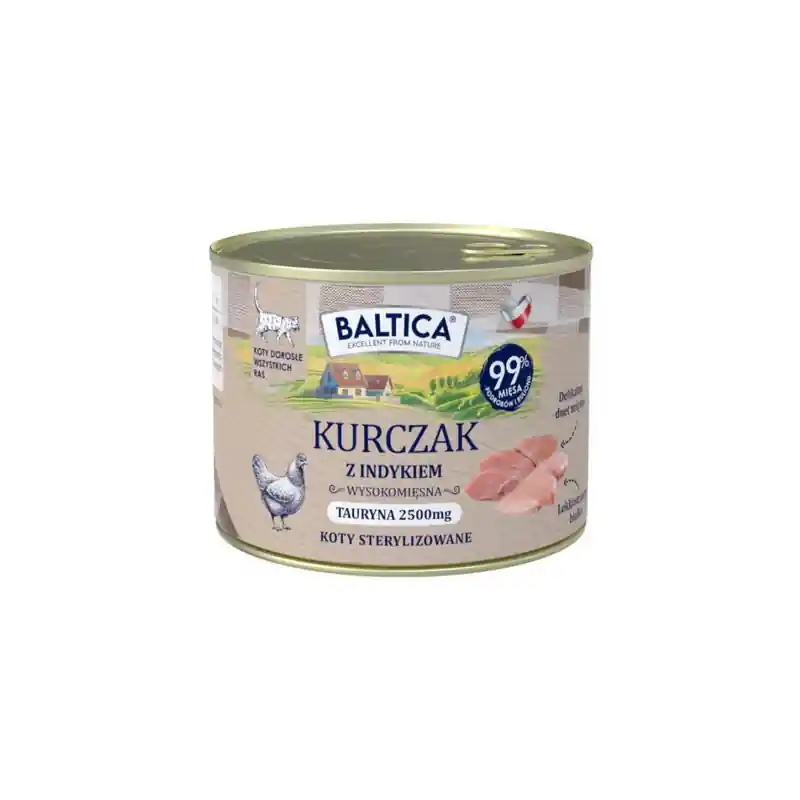 BALTICA PRZYSMAKI REGIONÓW Kot dorosły Kurczak z indykiem 185g Szybka wysyłka