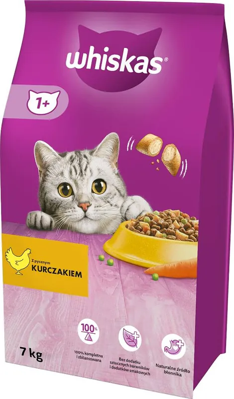Whiskas Adult Karma z kurczakiem dla kota 7kg Zniżka