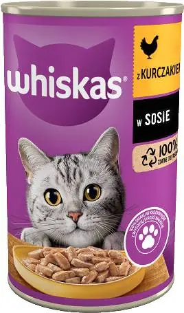 Whiskas Adult Karma z kurczakiem w sosie dla kota 400g Rabat