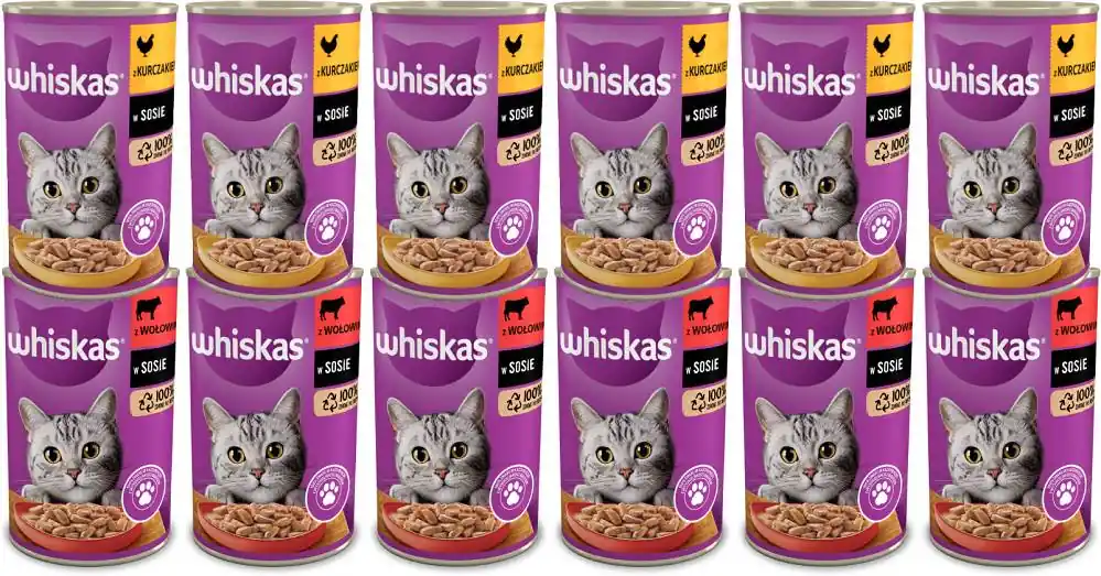 Whiskas Adult Pakiet degustacyjny w sosie dla kota 12x400g PAKIET Zamów dziś