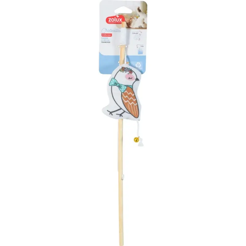 Tani ZOLUX Zabawka dla kota wędka bambus ptak w wianku Chatouille 48,8cm